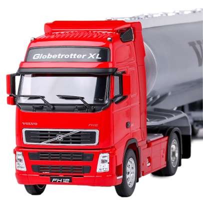 Macheta camion Volvo FH12 2012 cisterna scara 1:32 rosu Welly