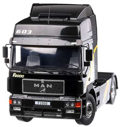 Macheta cap tractor MAN F2000 1994 scara 1:18 negru MCG