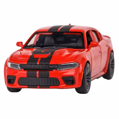 Macheta Dodge Charger 2020 Mk.VII roșu, 1:36 Tayumo cu uși deschise și pull-back