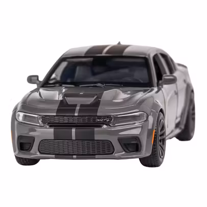 Macheta Dodge Charger gri, 1:36 Tayumo, cu pull-back și 2 uși deschise