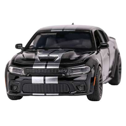 Macheta Dodge Charger negru, 1:36 Tayumo, cu pull-back și uși funcționale
