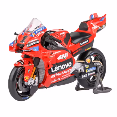 Macheta Ducati Desmosedici GP24 Bagnaia Nr.1 MotoGP 2024 1:18 – Maisto – motocicleta rosie echipa Lenovo
