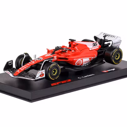 Macheta Ferrari SF-23 Leclerc Las Vegas GP 2023 cu pilot si vitrina scara 1:43 Bburago die-cast