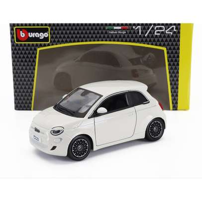 Macheta auto Fiat 500e Full Electric 2021 alb 1:24 Bburago