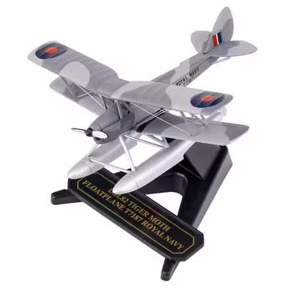 Macheta avion De Havilland Tiger Moth Floatplane T7187 - Royal Navy - scara 1:72 Oxford Diecast 72TM009