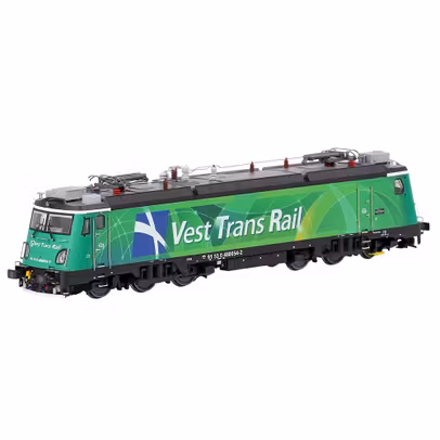 Macheta Locomotiva Electrica Transmontana Vest Trans Rail HO - AF10201 - vedere in ansamblu 3/4 stanga fata