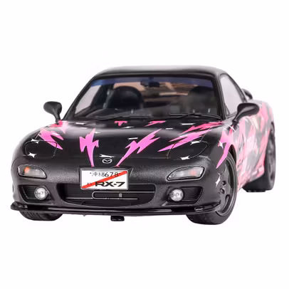 Macheta Mazda RX7 FD3RS Itasha Mov 1:18 Solido - vedere 3/4 stanga fata