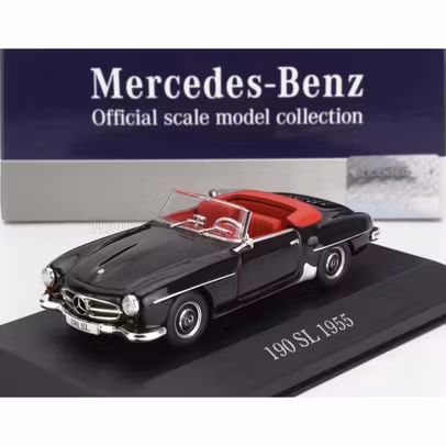 Macheta Mercedes-Benz 190SL Spider Cabriolet 1955 Negru 1:43 Magazine Models