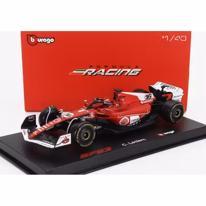 Macheta Ferrari SF-23 Leclerc Las Vegas GP 2023 cu pilot si vitrina scara 1:43 Bburago die-cast