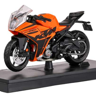 Macheta moto KTM RC390 2017 portocaliu cu negru 1:18