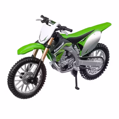 Macheta motocicleta Kawasaki KX 450F 2010, scara 1:18, verde, Bburago