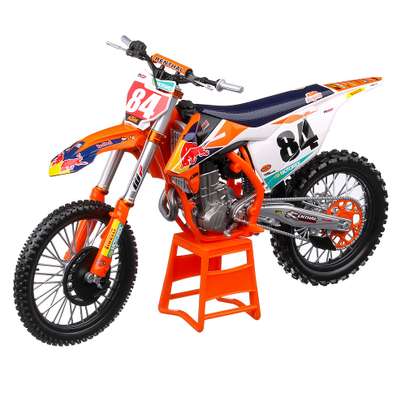 Macheta motocicleta KTM 450 SX-F 2018 #84 Jeffrey Herlings-Dutch Rider-RED BULL KTM Supercross portocaliu cu alb 1:6