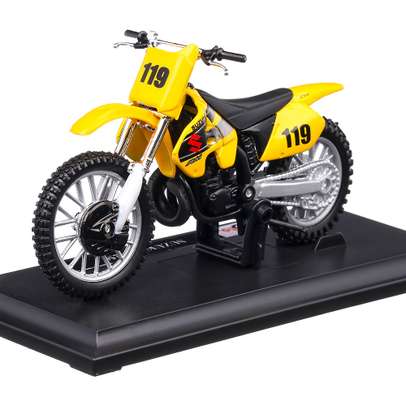 Macheta motocicleta Suzuki RM250 2008 scara 1:18 galben Maisto