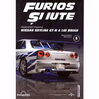 Macheta Nissan Skyline GT-R (R34) Nr.6 - Kit Construibil 1:8 DeAgostini - Fast & Furious