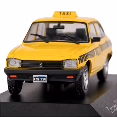 Macheta Peugeot 504 SL Taxi Córdoba 1999 Galben Negru 1:43 Magazine Models