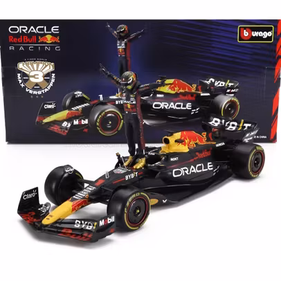 Macheta Red Bull RB19 Max Verstappen F1 2023 – scara 1:24 Bburago cu figurina pilot, Economic Line
