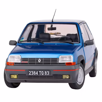 Macheta Renault 5 GT Turbo MKI 1:18 Albastru Solido - vedere 3/4 stanga fata