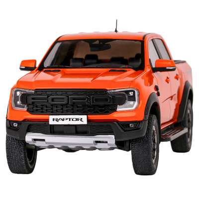 Macheta suv Ford Ranger Raptor 2022 portocaliu 1:18 - vedere frontala