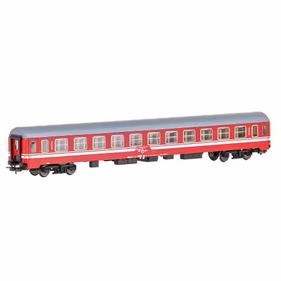 Macheta Vagon Calatori clasa a-2-a CFR BMEE tip Bautzen 1-87 rosu cu dunga alba - TL74954