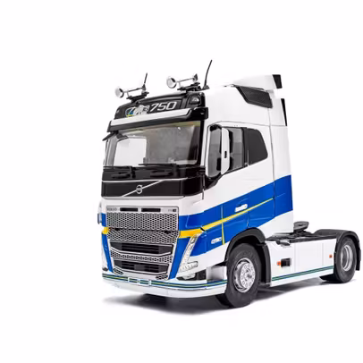 Macheta Volvo FH16 Globetrotter 750 XXL cap tractor negru galben gri scara 1:43 - vedere din fata