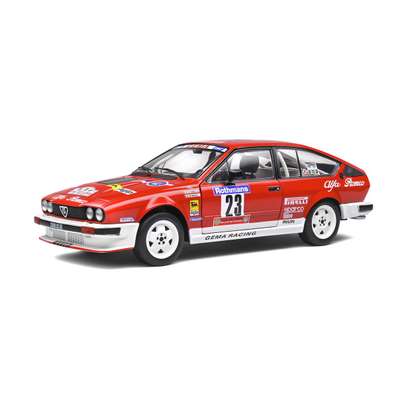 Macheta auto Alfa Romeo GTV6 Tour de Corse 1985, #23 Loubet / Vieu, 1:18, rosu cu alb, Solido