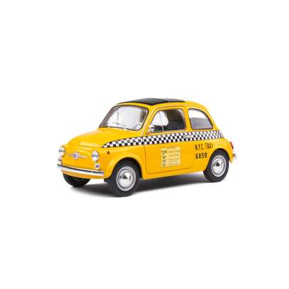 Macheta auto Fiat 500 Taxi New York 1965, scara 1:18, galben, Solido-1