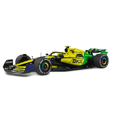 Macheta auto McLaren MCL38 F1 Monaco GP2024 F1 Norris 1:18 - vedere 3/4 fata stanga