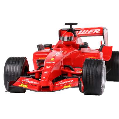 Mașinuță Formula 1 Pull Back scara 1:18 cu sunet, roșie, friction powered - vedere frontala