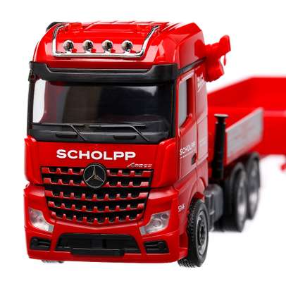 Mercedes-Benz Arocs 6x4 L loading crane, macheta autospeciala, scara 1:87, rosu cu gri, Herpa