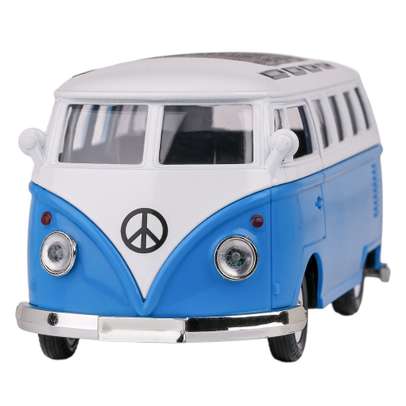 Miniautobuz jucărie scara 1:36 cu sunet, lumină și sistem pull-back, 14 cm