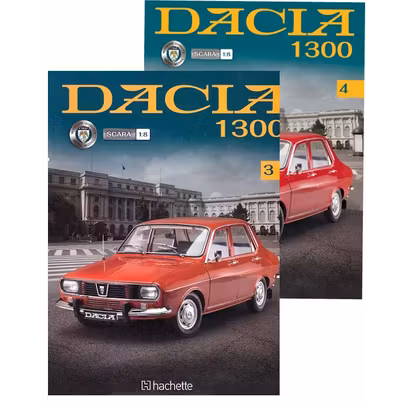 Pachet Macheta construibila Dacia 1300 scara 1:8 Hachette - revistele nr.3+4