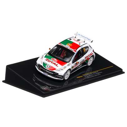 Peugeot 207 S2000 #9 Rally Monte Carlo 2010, macheta auto scara 1:43, alb cu rosu si verde, IXO Models