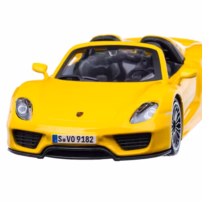 Macheta Porsche 918 Spyder 2015, scara 1:24, galben, Bburago