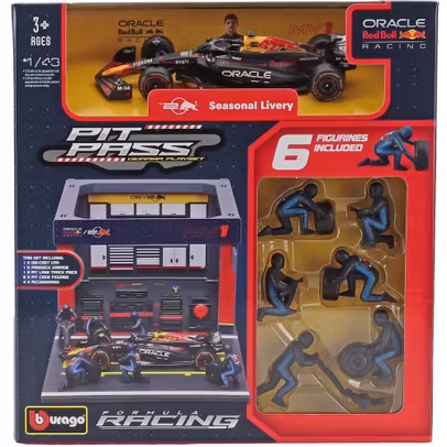 Macheta Red Bull F1 RB20 Diorama Pit-Stop Team Oracle Red Bull Racing No.1 Max Verstappen 2024 1:43 Bburago