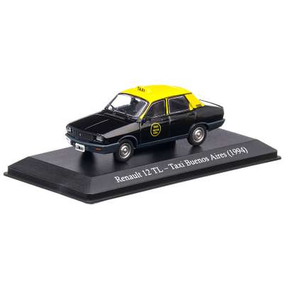 Macheta taxi Renault 12 TL 1994, scara 1:43, negru cu galben, Magazine Models-1
