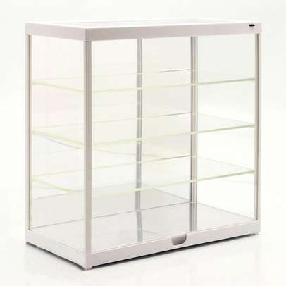 Vitrina 4 etajere 1-18 alba iluminata led-2
