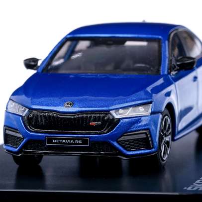 Macheta auto Skoda Octavia IV RS 2020, 1:43, albastru metalizat, Abrex