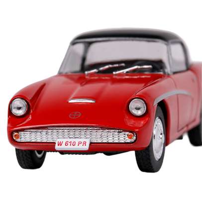 Macheta auto Syrena Sport 1960 rosu cu negru scara 1:43 Magazine Models - vedere din fata