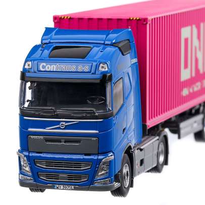 Volvo FH04 Globetrotter 2012, macheta camion cu semiremorca, scara 1:50, albastru , Tekno