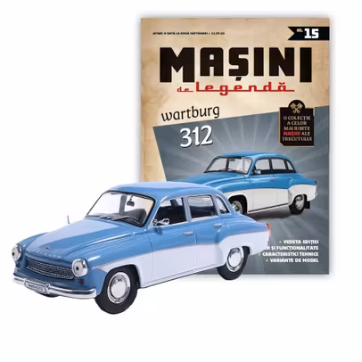 Machetă auto Wartburg 312 alb cu bleu – Mașini de Legendă Nr.15 – scara 1:43 DeAgostini