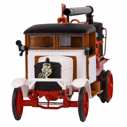 Macheta Berliet CBA 9 Camion Cisterna -Pompa Porte Alambic- 1925 Alb cu Rosu - Scara 1:43 - Magazine Models