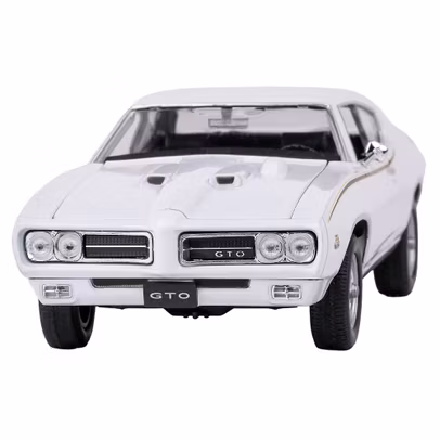 Macheta Pontiac GTO 1969 1:24 Alb Welly Diecast - vedere din fata